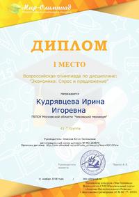 Кудрявцева, спрос и предложение